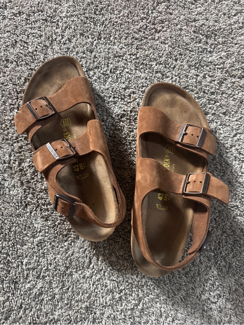 Birkenstock Kids Brown Suede Three-Strap Sandals with Buckles